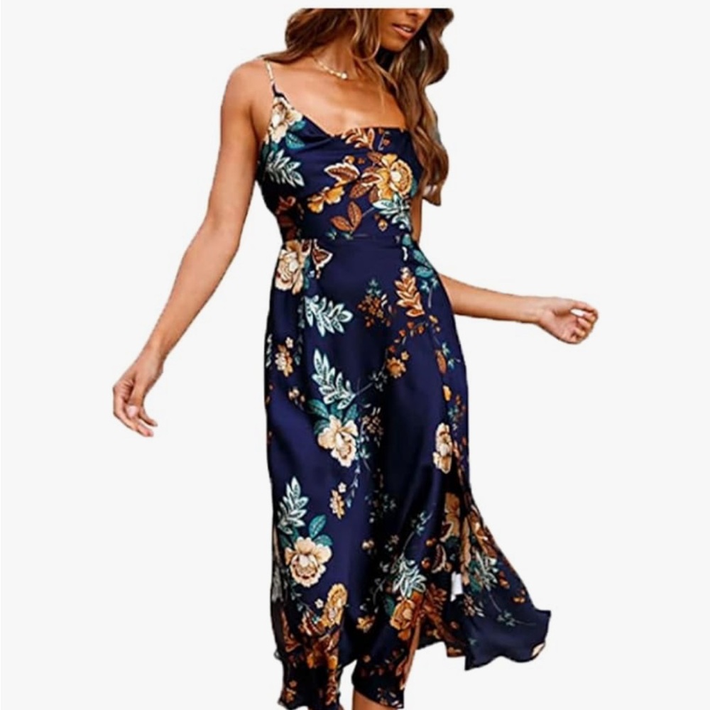 Floral Navy Blue Dress